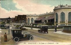 VINTAGE POSTCARD Deauville the Casino and the Boulevard