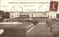 VINTAGE POSTCARD Deauville the Flowered Beach the flowered Casino and gardens