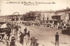VINTAGE POSTCARD Deauville the Beach Flowered During the great festivals in front of the Casino