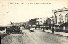 VINTAGE POSTCARD Deauville the Casino and the Boulevard of the automobile Sea