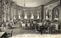 VINTAGE POSTCARD Deauville the Municipal Casino Room of restaurant