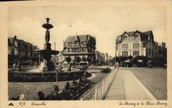 CPA Deauville La Plage Fleurie Place et Hotel Morny
