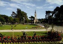 MODERN CARD Trouville Deauville the public garden and L church St Augustin