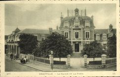 VINTAGE POSTCARD Deauville the Town hall And La Poste