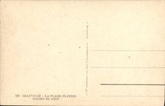 VINTAGE POSTCARD Deauville the Flowered Beach Sunset