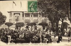 VINTAGE POSTCARD Deauville the Flowered Beach Platforms Seen of the Gardens Hippisme Horses