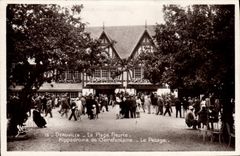 VINTAGE POSTCARD Deauville the Flowered Beach Hippodrome of Clairefontaine weighing Hippisme Horses