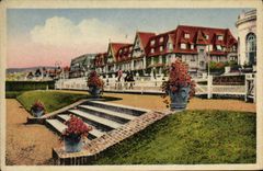 CPA Deauville La Plage Fleurie Normandy Hotel et boulevard Cornuche