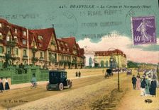 VINTAGE POSTCARD Deauville the Flowered Beach Normandy Hotel the casino