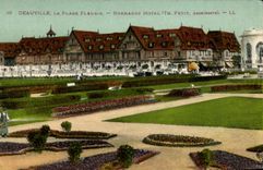 VINTAGE POSTCARD Deauville the Flowered Beach Normandy