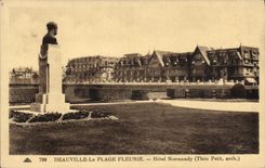 VINTAGE POSTCARD Deauville Flowered Beach Normandy Hotel