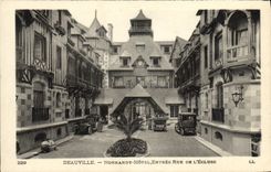 VINTAGE POSTCARD Deauville the Flowered Beach Normandy Hotel entered street of L locks