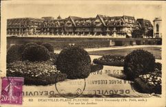 VINTAGE POSTCARD Deauville Flowered Beach Normandy Hotel Seen on the gardens