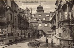 VINTAGE POSTCARD Deauville Normandy Hotel Flowered Beach entered of Normandy Hotel