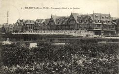 VINTAGE POSTCARD Deauville On Sea Normandy Hotel Gardens