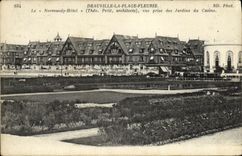 VINTAGE POSTCARD Deauville On Sea Normandy Hotel seen from of the gardens of the casino