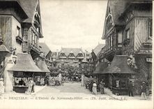 VINTAGE POSTCARD Deauville L Entered of Normandy Hotel