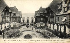 VINTAGE POSTCARD Deauville the Flowered Beach Normandy Hotel the Court Norman