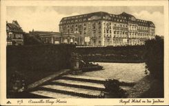 VINTAGE POSTCARD Deauville Flowered Beach Royal Hotel seen of the Gardens