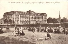 VINTAGE POSTCARD Deauville the Flowered Beach Royal Hotel and the Garden