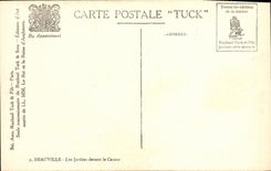 VINTAGE POSTCARD Deauville Gardens in front of the Casino