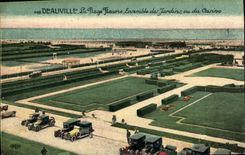 VINTAGE POSTCARD Deauville Plag Flowered Together of the Gardens seen of the Casino