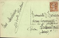 POSTAL Deauville de la VENDIMIA la cultura florecida de la comprobacion de la playa