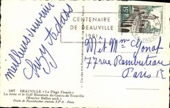 POSTAL MODERNA Deauville la playa florecida el embarcadero y el golf miniatura del casino de Trouville