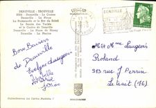 POSTAL MODERNA Deauville florecido Deauville la caminata de la playa del casino y la barra de los yates del sol