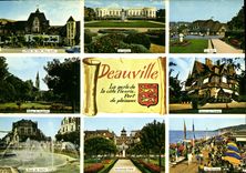 POSTAL MODERNA Deauville florecio la estacion firme de la playa del St Agustin de la iglesia de la cuesta