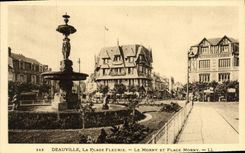 POSTAL Deauville de la VENDIMIA la playa florecida Morny y lugar Morny