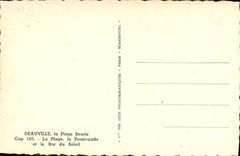 POSTAL MODERNA Deauville la playa florecida la playa la caminata y la barra del Sun