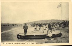 CPA Deauville La Plage Fleurie La Plage a maree basse Canoe