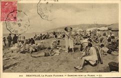 La POSTAL Deauville de la VENDIMIA la playa florecio el pasillo de danza en la playa