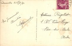 POSTAL Deauville de la VENDIMIA la playa hacia el promende del embarcadero de Trouville