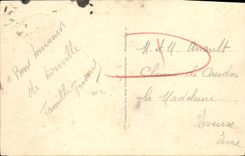 Escena de Deauville de la POSTAL de la VENDIMIA de la playa