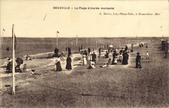 La POSTAL Deauville de la VENDIMIA la playa tiene creciente oleada