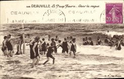 La POSTAL Deauville de la VENDIMIA la playa florecio vago