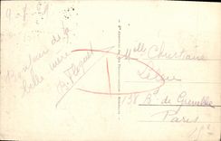 El coche florecido Deauville de la playa de la POSTAL de la VENDIMIA tiene asno