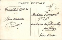 POSTAL Deauville de la VENDIMIA la playa florecida el mundo con la playa