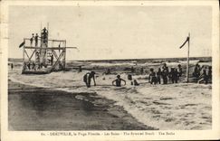 CPA Deauville La Plage Fleurie Les Bains