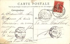 La POSTAL Deauville de la VENDIMIA la playa tiene Maree de levantamiento