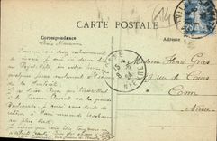 POSTAL Deauville de la VENDIMIA les Bains de los barcos de mar