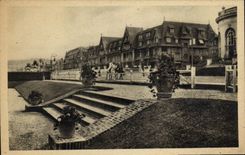 La POSTAL Deauville de la VENDIMIA florecio el hotel y el bulevar Cornche de Normandia de la playa