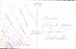 POSTAL MODERNA Deauville la playa florecida la caminata y la barra del Sun