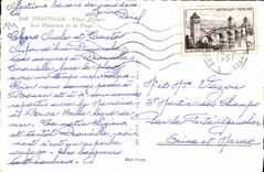 La POSTAL DeauvillePlage de la VENDIMIA florecio los tableros y la playa