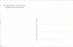 Playa florecida Deauville de la POSTAL de la VENDIMIA el casino y la Normandia