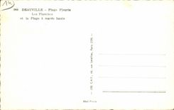 CPA Deauville Plage Fleurie Les Planches et la Plage a maree haute