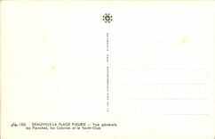 CPA Deauville La Plage Fleurie Vue generale les Planches les Cabines et le Yacht Club