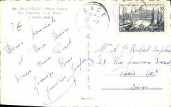 CPA Deauville Plage Fleurie Les Planches et la Plage a maree haute